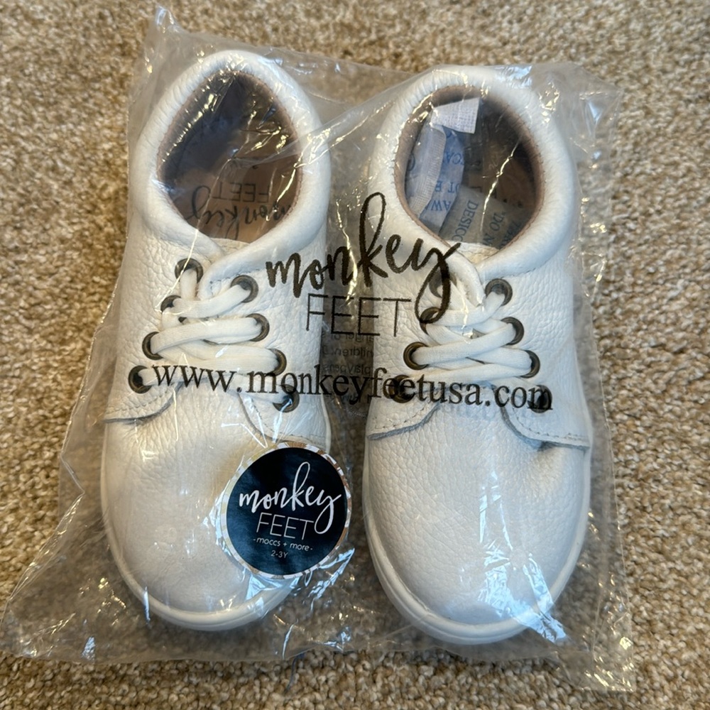 Brand new Monkeyfeet white tennis shoes